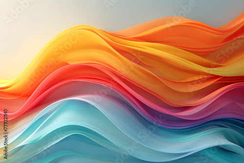 Abstract background with colorful waves, perfect for IBS awareness month campaigns and materials. photo