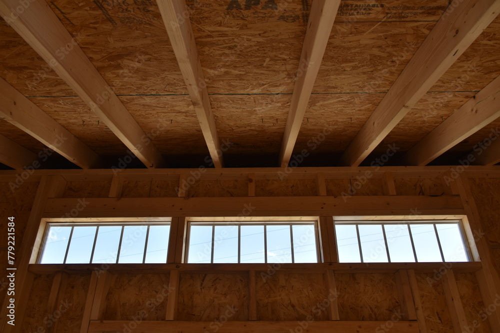 Obraz premium Transom Windows in a Building Frame