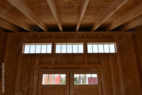 Transom Windows in a Wooden Building