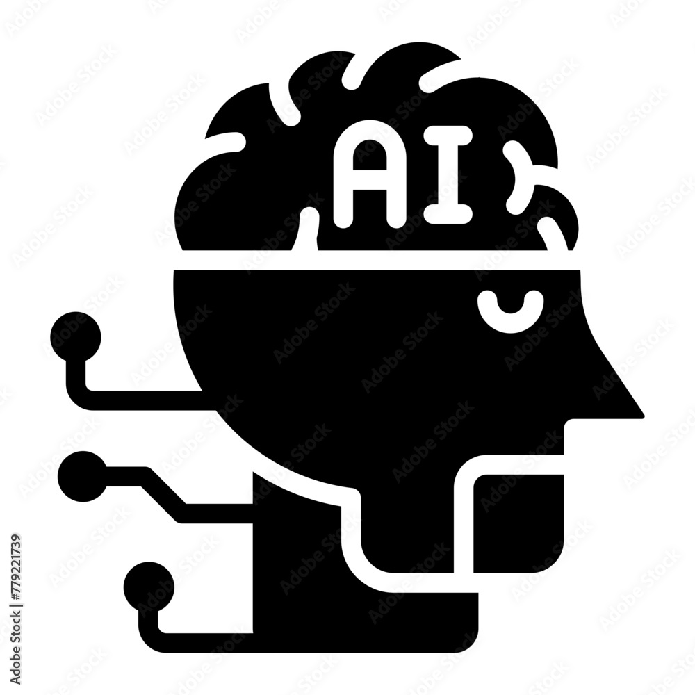 Modern design icon of artificial brain
Modern design icon of artificial brain