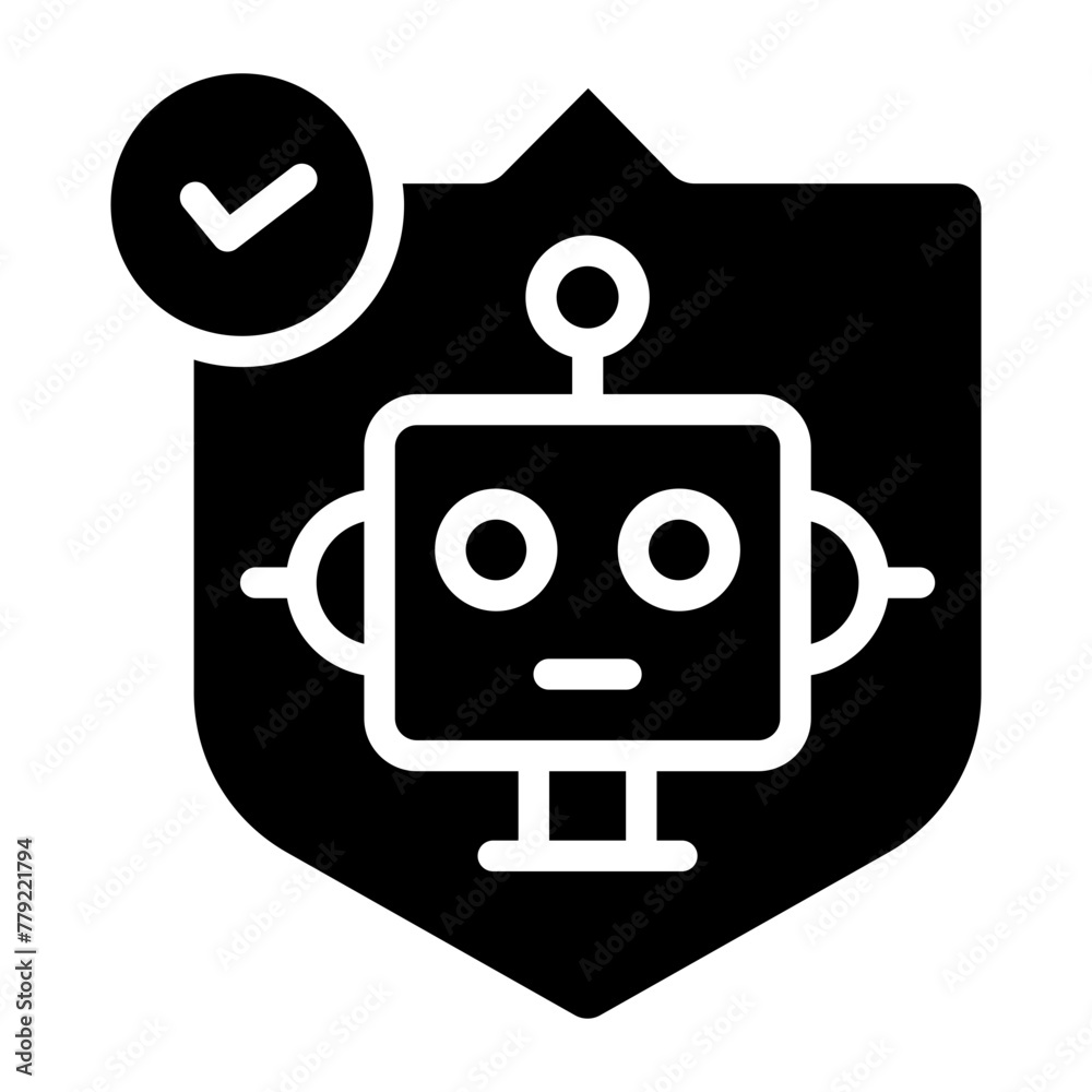 Fototapeta premium An icon design of robot security isolated on white background