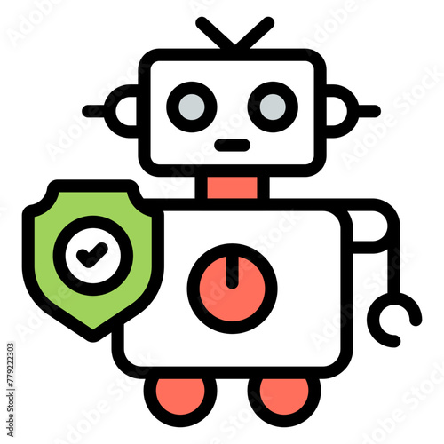 An icon design of robot security isolated on white background 

