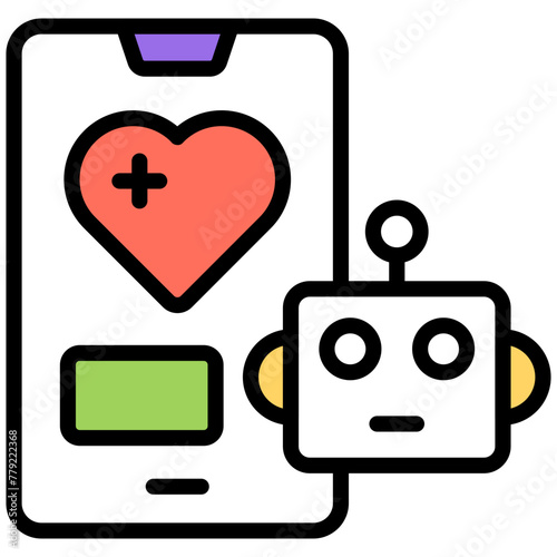 Premium download icon of mobile bot 

