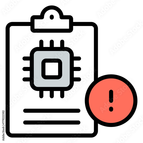 Perfect design icon of chip error 

