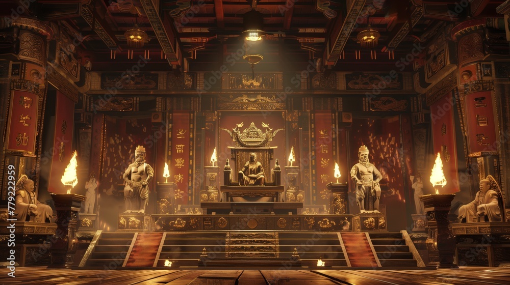Grand Room With Statues and Candles