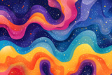 Abstract colorful background illustration for IBS awareness month, suitable for medical and health-related campaigns and designs.
