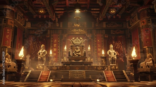 Grand Room With Statues and Candles