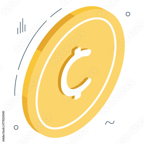 An icon design of cent coin 

