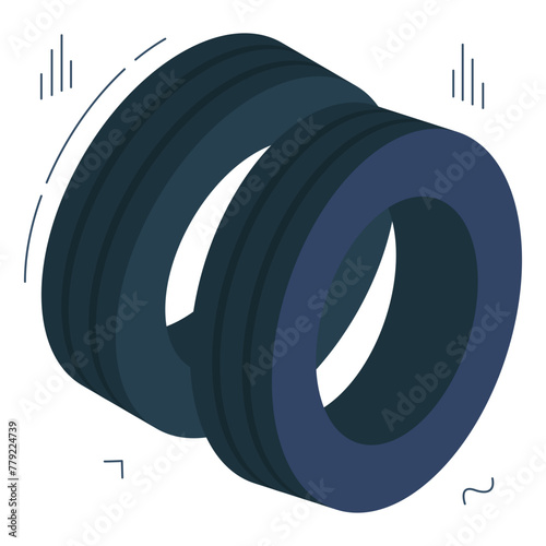 Trendy design icon of tyres

