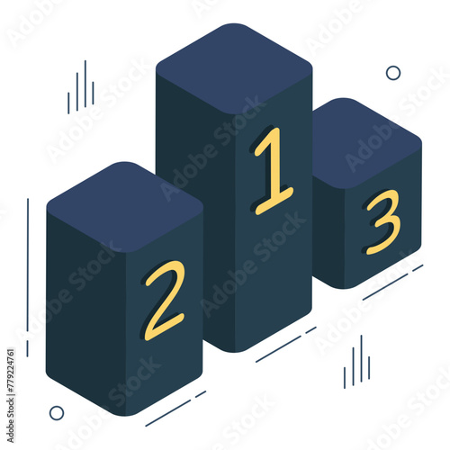Position ranking board, icon of leaderboard

