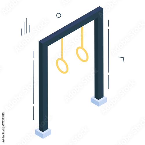 Vector design of gymnastic rings, isometric icon

 photo