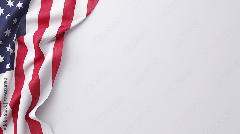 Flag of United States of America. Empty white space. Flag of United States of America. Empty white space.