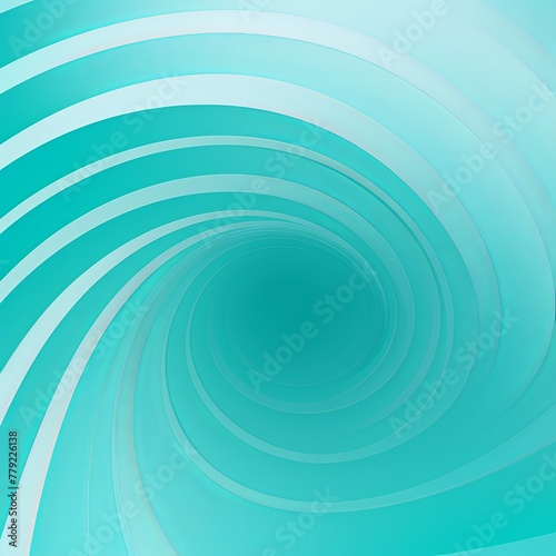 Cyan background  smooth white lines  radians swirl round circle pattern backdrop with copy space for design photo or text
