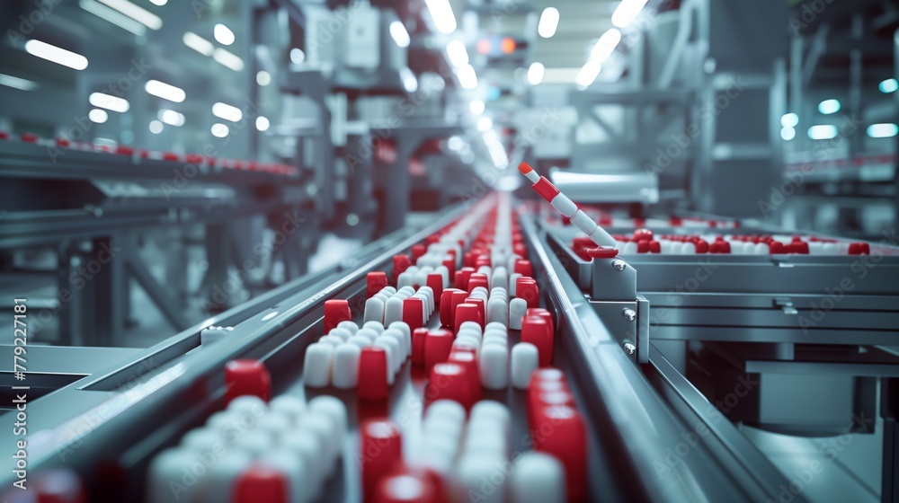 custom made wallpaper toronto digitalConveyor Belt Filled With White and Red Items