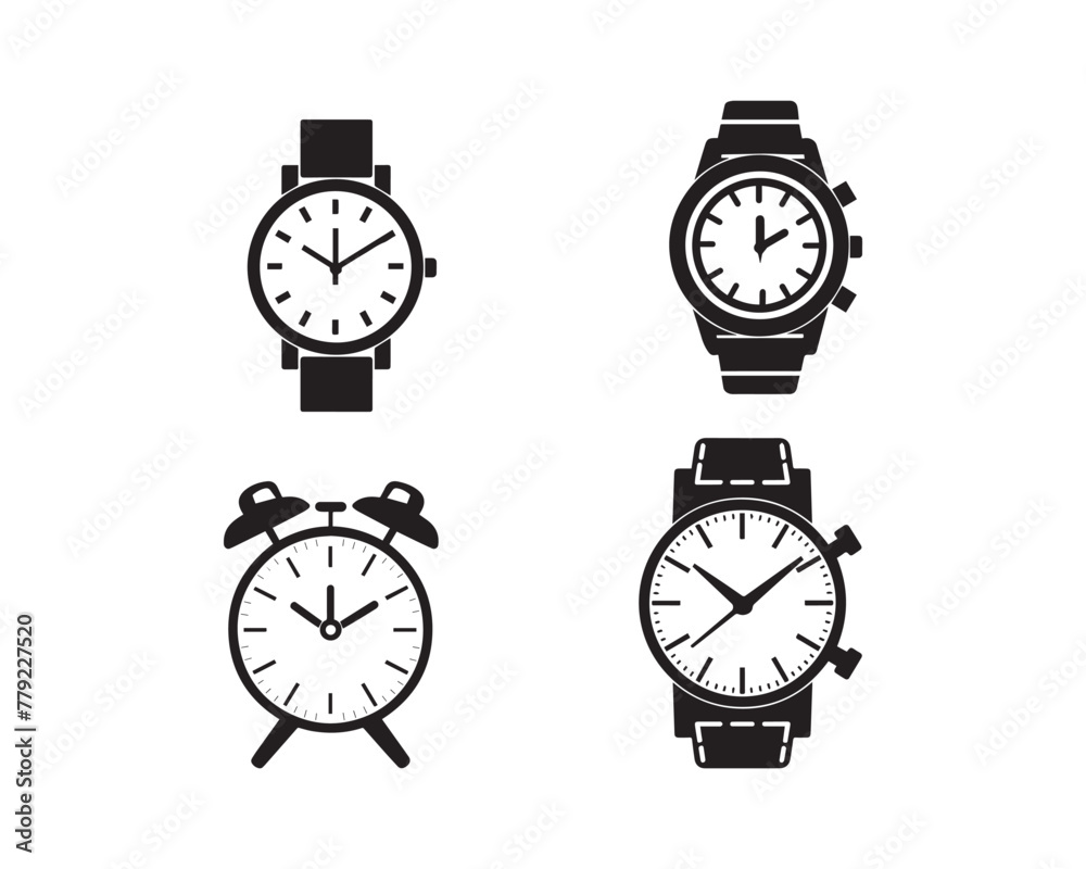 clock silhouette vector icon graphic logo design clock silhouette vector icon graphic logo design