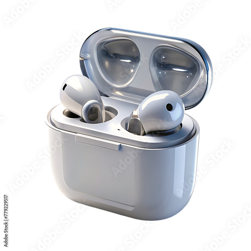 wireless tws earbuds icon isolated 3d render illustration photo