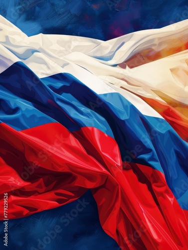 National Day Russia Poster design, copy space - generative ai