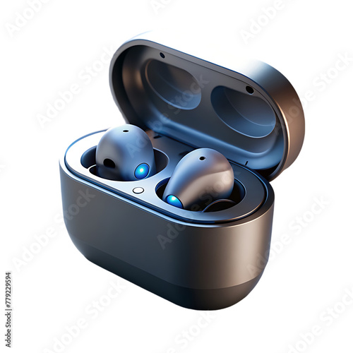 wireless tws earbuds icon isolated 3d render illustration
