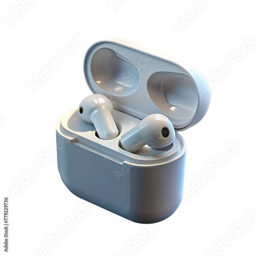 wireless tws earbuds icon isolated 3d render illustration photo