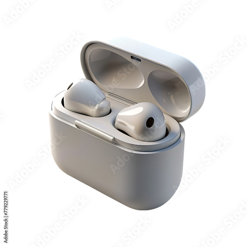 wireless tws earbuds icon isolated 3d render illustration photo