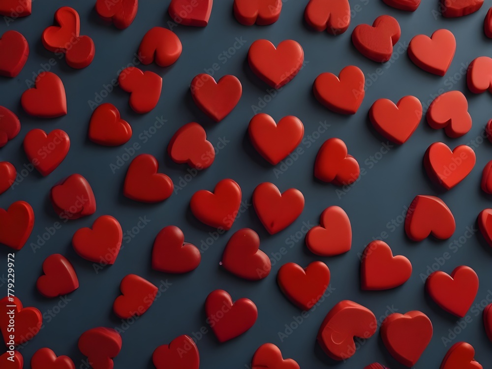 red hearts background