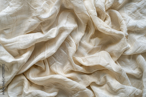 An expansive view of crumpled cotton fabric texture. 32k, full ultra HD, high resolution