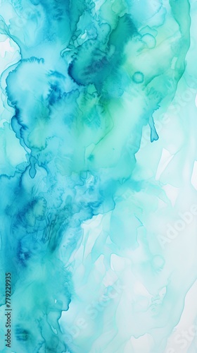 Cyan watercolor light background natural paper texture abstract watercolur Cyan pattern splashes aquarelle painting white copy space for banner design, greeting card