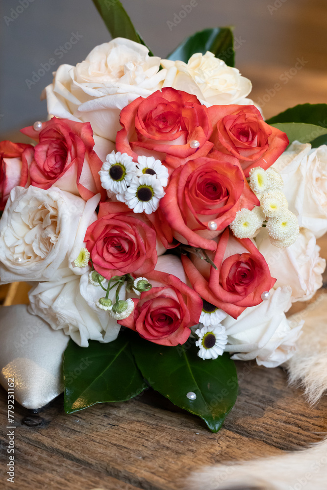 Obraz premium Wedding flowers and detail shots from recent wedding we have shot blue,pink,red,white and yellow