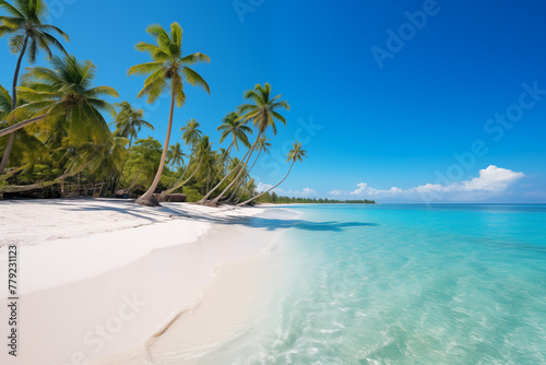 beach with palm trees © O-Foto