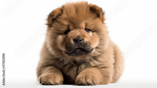 Puppy  Chow Chow Dog on White Background