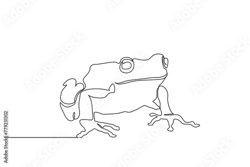 frog animal realistic one line art design vector photo