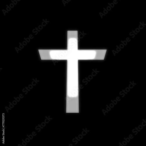 Christian cross christ , religion simple symbol. black background Pray god.