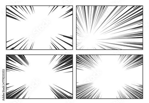 Comic Speed Lines Set. Dynamic Vector Visual Effects Used In Manga, Anime And Cartoons To Depict Motion or Action © Pavlo Syvak