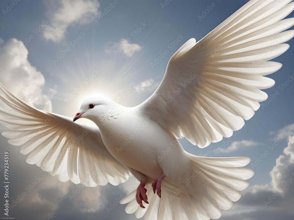 Fototapeta premium Beautiful Dove in Flight