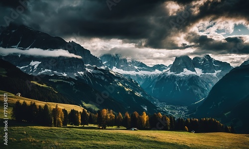 Mountains during sunset Beautiful natural landscape in the summer time.with Generative AI technology © Motionic Studio