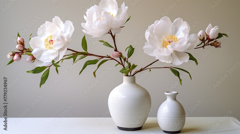 white flowers in a vase  high definition(hd) photographic creative image