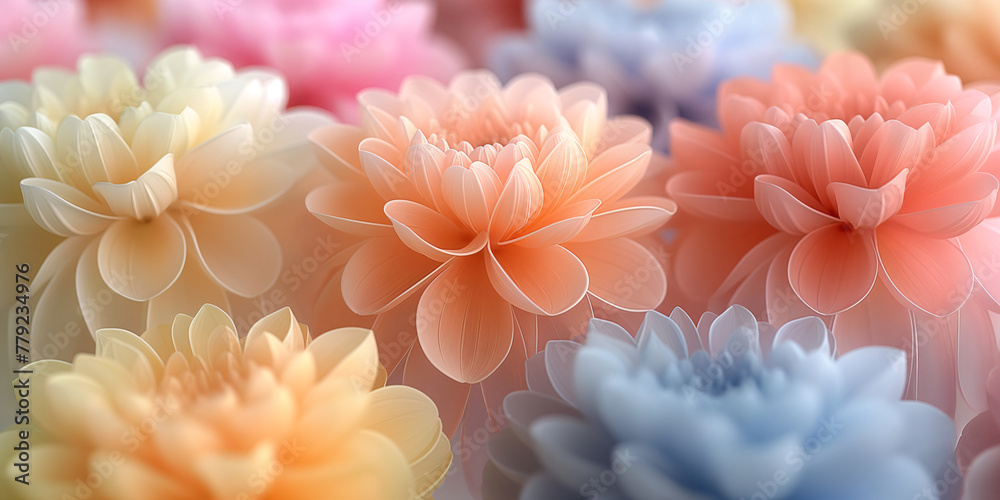 Floral background, pink and blue chrysanthemums close-up Floral background, pink and blue chrysanthemums close-up