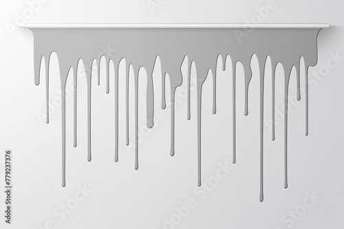 Gray paint dripping on the white wall water spill vector background with blank copy space for photo or text