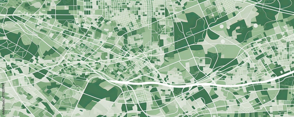 Green and white pattern with a Green background map lines sigths and pattern with topography sights in a city backdrop