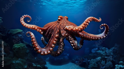 octopus in aquarium high definition(hd) photographic creative image