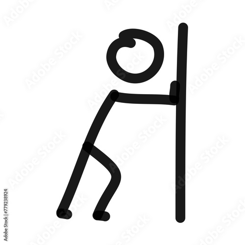 push, stick figure pushing 