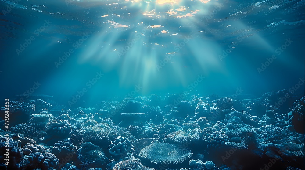 Obraz premium Tropical sea underwater fishes on coral reef Aquarium oceanarium wildlife nature AI generated