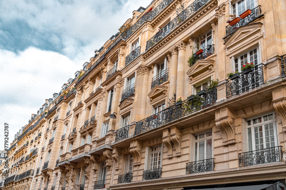 Detail from typical French architecture in Paris