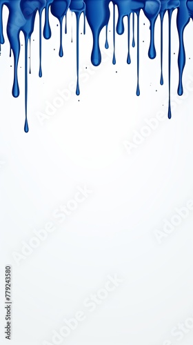 Indigo paint dripping on the white wall water spill vector background with blank copy space for photo or text