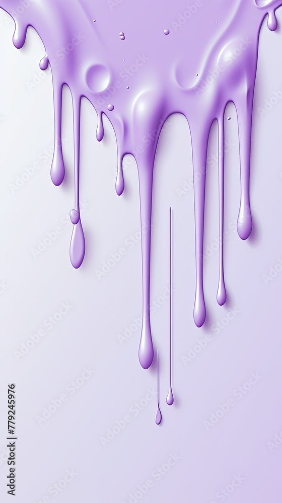 Lavender paint dripping on the white wall water spill vector background with blank copy space for photo or text