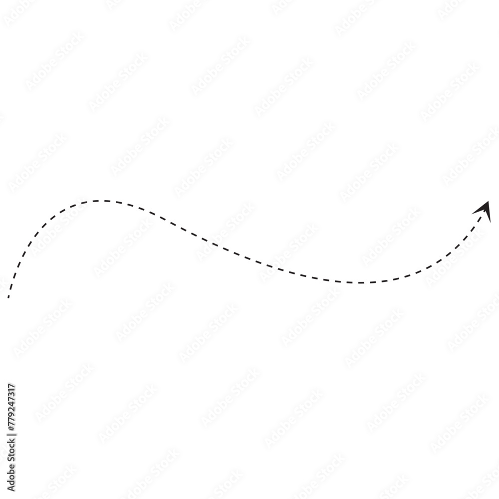 Curve Dotted Line Arrow Curve Dotted Line Arrow