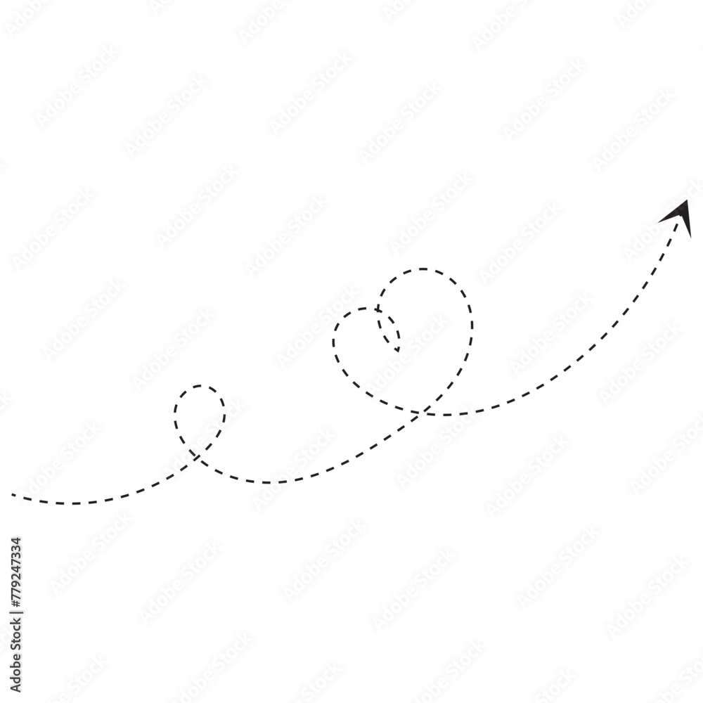 Curve Dotted Line Arrow Curve Dotted Line Arrow