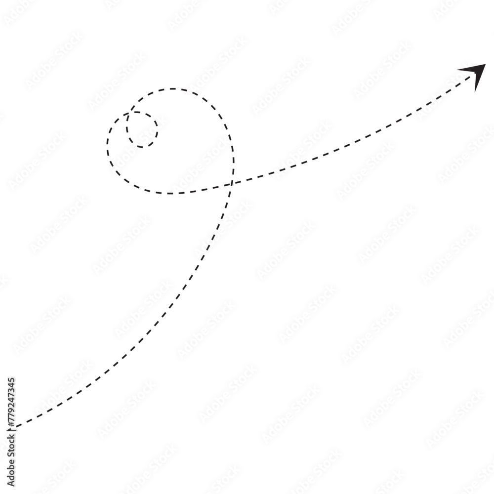 Curve Dotted Line Arrow Curve Dotted Line Arrow