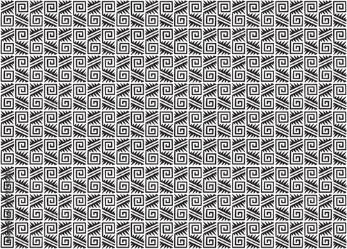 Black and white mural tribal vector pattern, 