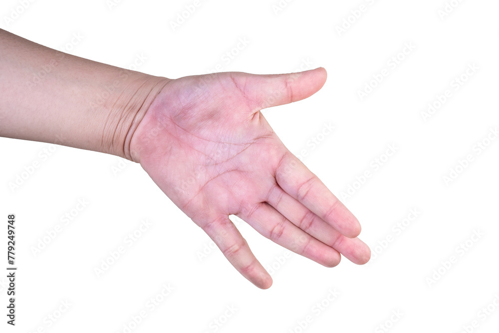 hand on isolated background clipping path